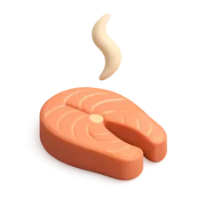 Stylized 3D Salmon Flavor Icon