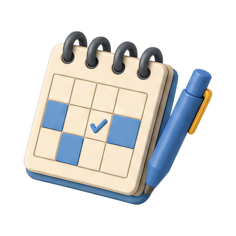daily planner and pen