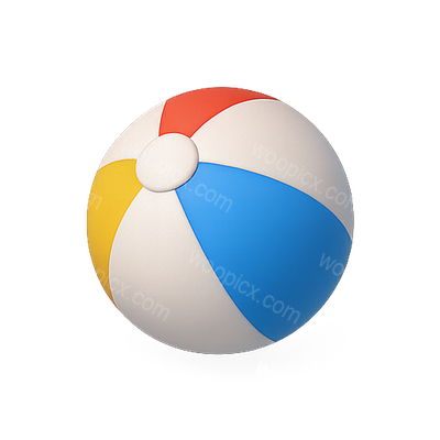 Colorful Beach Ball on White Background
