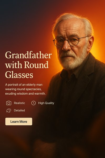 Portrait of an Elderly Man with Round Glasses