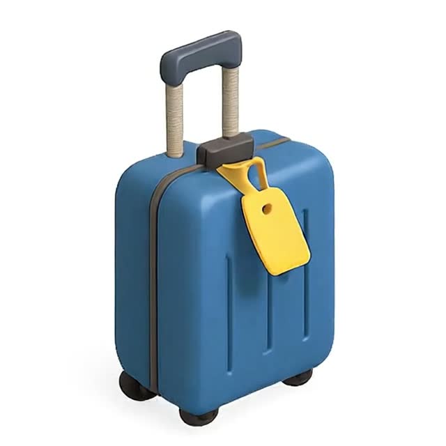 Stylish Blue Luggage with Tag for Travel