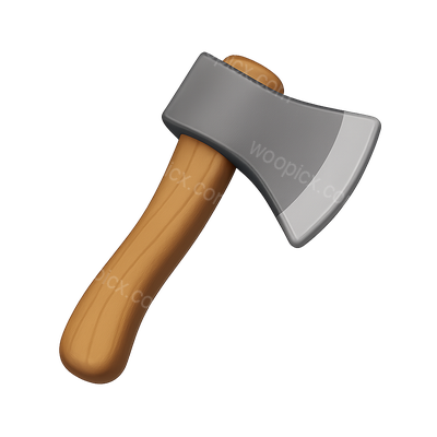 Stylish 3D Axe Icon with Volumetric Design