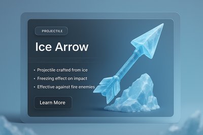 Ice Arrow: 3D Illustration of a Frosty Projectile