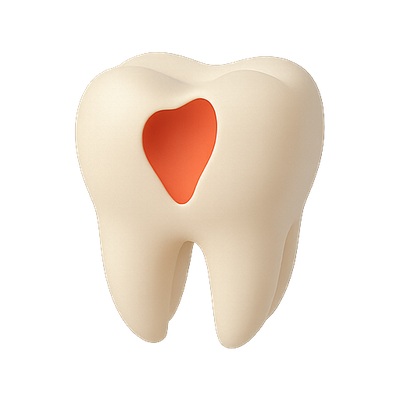 3D Tooth Graphic with Heart Cutout for Dental Awareness