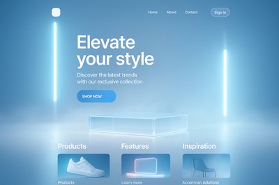 Bright Neon Landing Page Design with Modern Aesthetics
