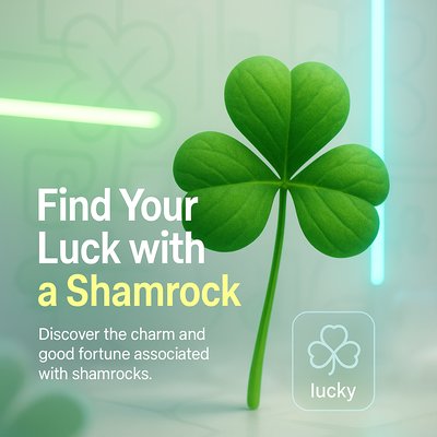 Promotional Graphic Highlighting Luck Associated with Shamrocks