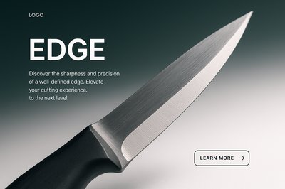 Stylish Web Page Design Featuring a Knife Edge
