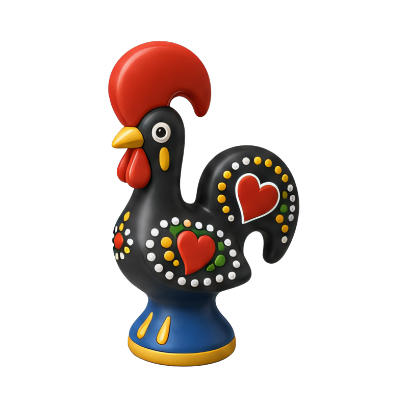 colorful portuguese rooster figurine