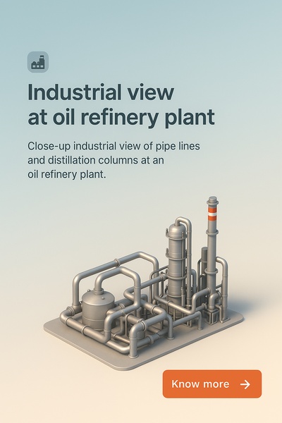 Detailed Industrial View of Oil Refinery Plant Pipeline