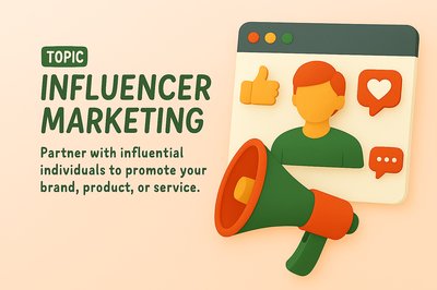 3D Illustration for Influencer Marketing Concept