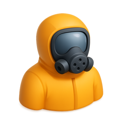 3D Hazmat Suit Icon with Volumetric Design