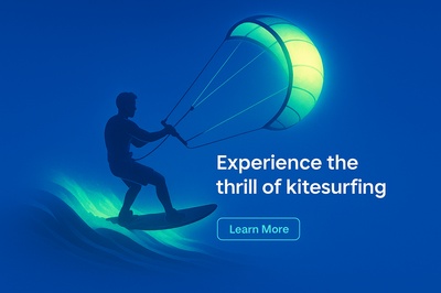 Exciting Kitesurfing Scene with Fluorescent Glow