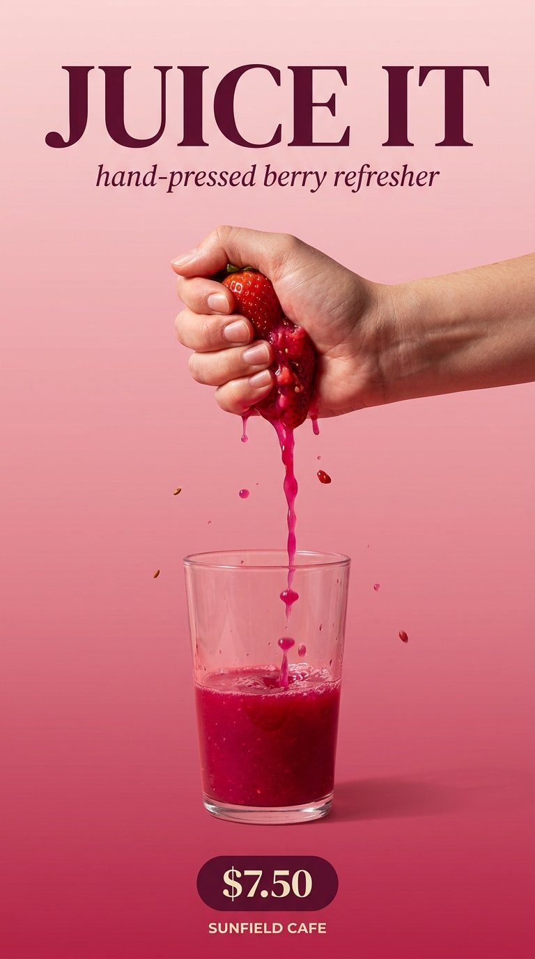 Hand-crushed strawberry drink