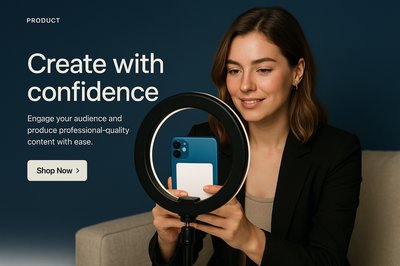 Content Creator Using Ring Light for Professional Photography