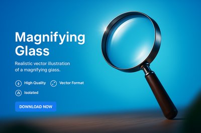 Realistic Vector Illustration of a Magnifying Glass