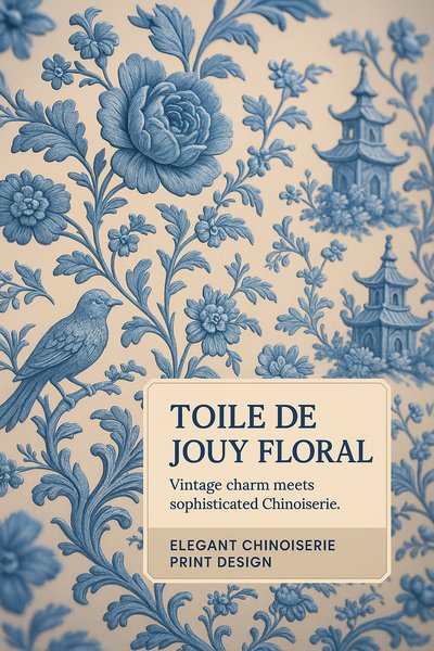 Elegant Chinoiserie Floral Design with Vintage Charm