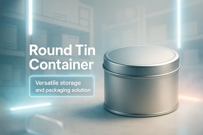 3D Render of a Round Tin Container for Versatile Storage Solutions