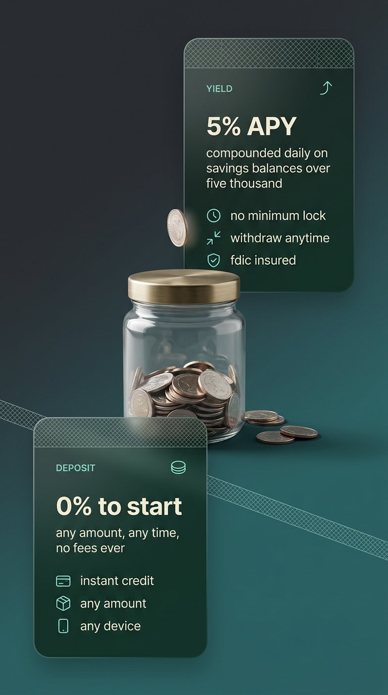 Modern glass savings jar display