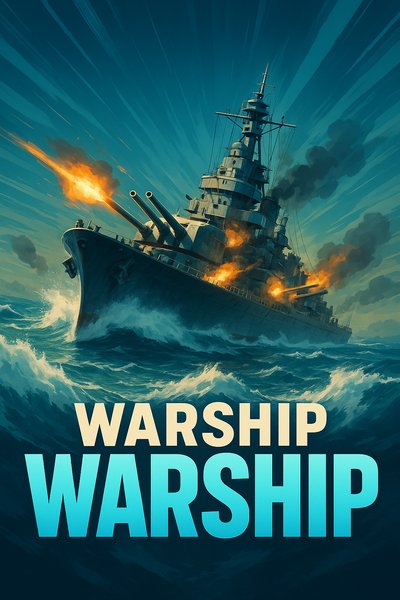 Dynamic Warship Illustration with Powerful Visual Effects