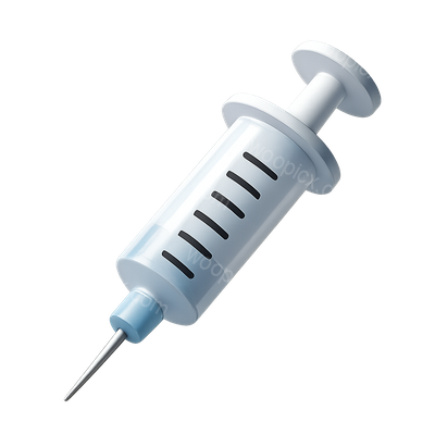 3D Syringe Icon with Measurement in Isometric View