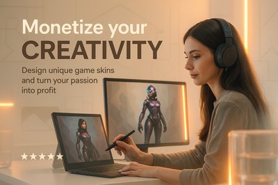 Creative Workspace Featuring Game Design and Monetization Tips