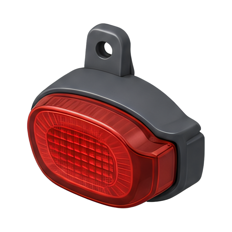 Red scooter tail light close-up