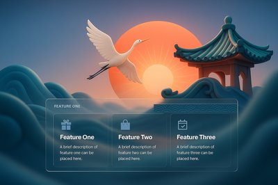 Lunar New Year Sunrise Template with 3D Elements
