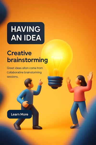 Creative Brainstorming Concept with 3D Characters