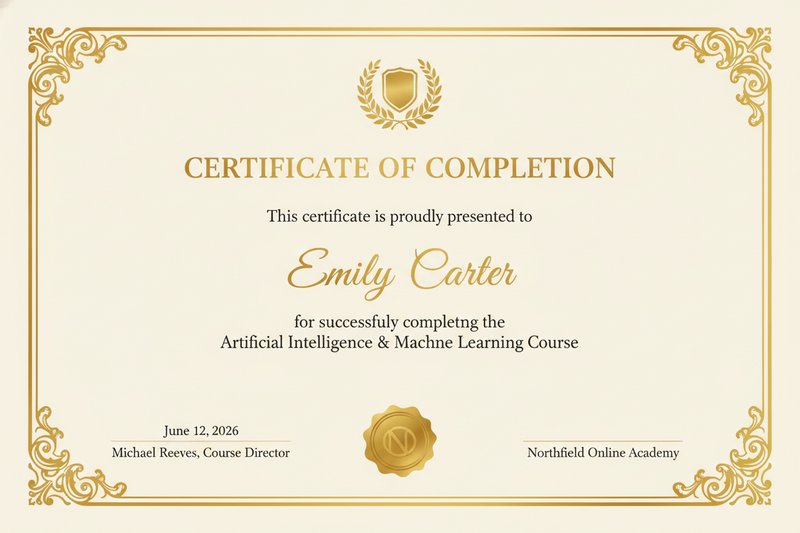 Elegant certificate of completion