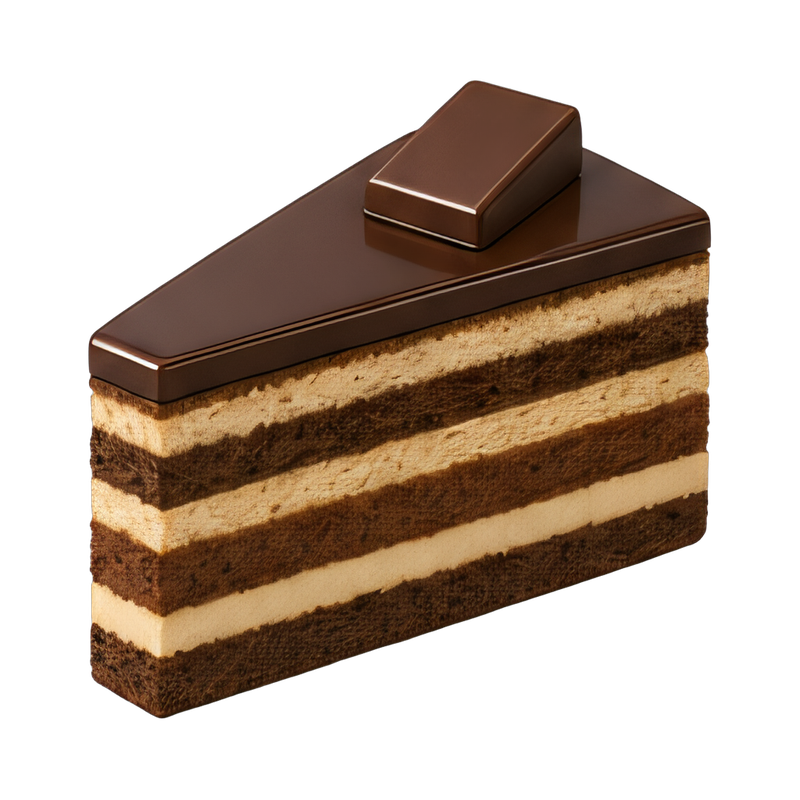 Delicious opera cake slice