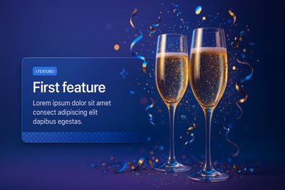 Champagne Glasses Surrounded by Festive Confetti