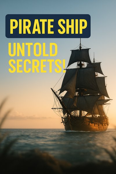 Realistic Pirate Ship Thumbnail with Engaging Text Elements