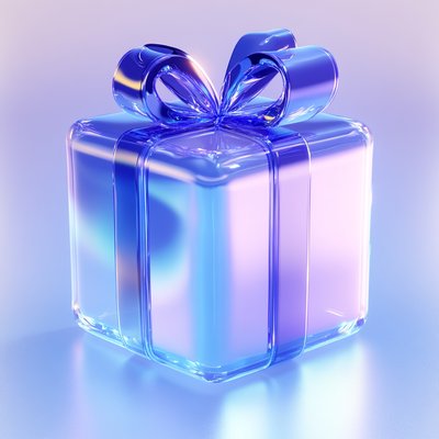 3D Rendered Gift Box with Bow in Soft Color Palette