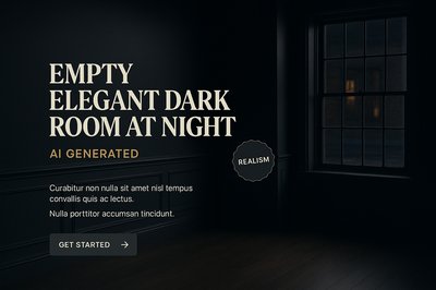 Elegant Dark Room at Night - AI Generated Realism