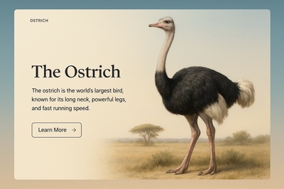 Stylish Ostrich Webpage Design Concept