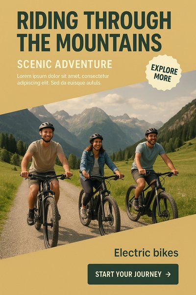 Scenic Electric Bike Adventure in the Mountains
