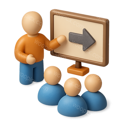 3D Presenter Icon with Audience in Isometric View