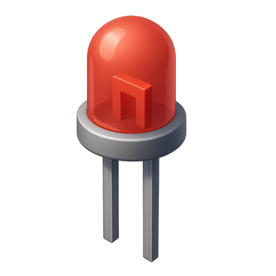 Stylized 3D LED Diode Icon with Volumetric Effect