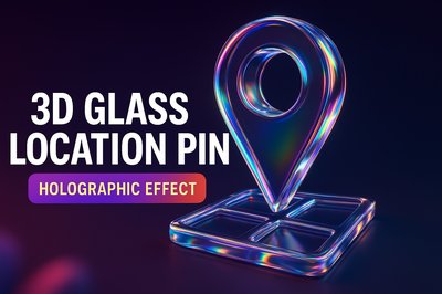 3D Glass Location Pin with Holographic Effect