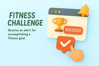 3D Illustration of Fitness Challenge Notification Concept