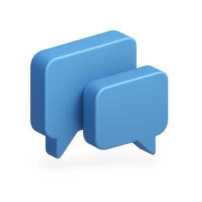 Stylish 3D Speech Bubble Icon with Isometric Design