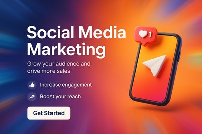 Vibrant Social Media Marketing Promotional Graphic