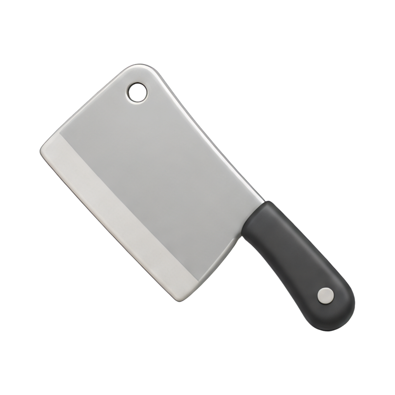 heavy kitchen cleaver on wood