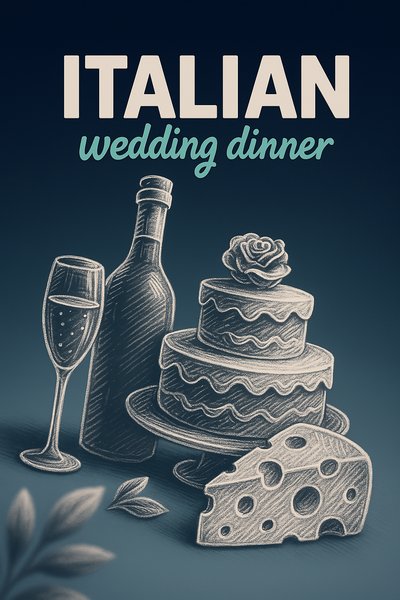 Chalk Illustrations of Italian Wedding Dinner Essentials