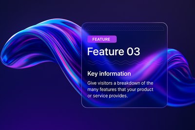 Abstract Neon Waves with Feature Block for Modern Web Design
