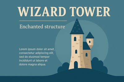 Enchanting Wizard Tower Illustration with Layered Design