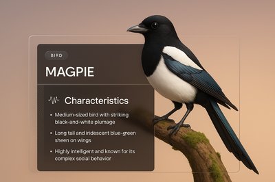 3D Design of a Web Page Featuring a Magpie