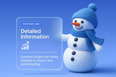 Charming Snowman with Blue Accessories on Transparent Background