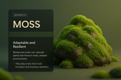 3D Illustration of Moss with Informative Overlay