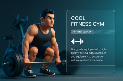Dynamic Gym Illustration Featuring Weightlifting Character